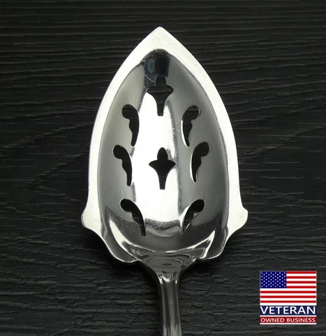 Vintage Sterling Silver Cocktail Tea Appetizer Olive Pointed Slotted Spoon Cover