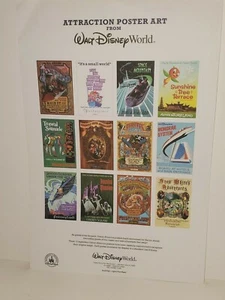 DISNEY WORLD ATTRACTION POSTER ART SAMPLE DISPLAY SHEET ONLY FROM RETIRED SET - Picture 1 of 2