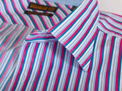 Camisa Ted Baker de algodón superfino a rayas fucsia 17,5 7155 Foto 1 de 4