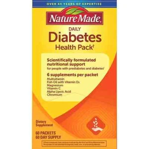X2-Nature Made Daily Diabetic Health 60 Packets - 120 Day Supply - Picture 1 of 3