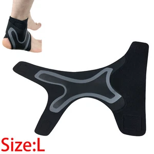 2pcs Black Sports Ankle Brace Support Size L Fits Baseball Basketball Running - Picture 1 of 5