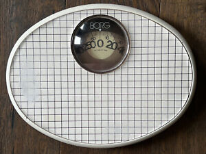 Vintage Oval BORG Bathroom Scale~Bubble Viewer~Mid Century Modern 14" White MCM