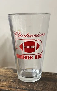 RARE Budweiser Nebraska Cornhusker Football FOREVER RED 16 oz Glass Tumbler - Picture 1 of 7