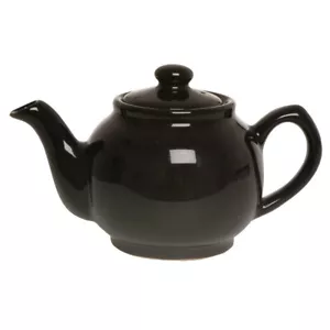 Black teapot retro tea pot 6 cup capacity ceramic teapot black gloss - Picture 1 of 1