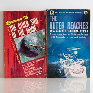 THE OTHER SIDE OF THE MOON + THE OUTER REACHES Ed: August Derleth SF Anthologies - Foto 1 di 3