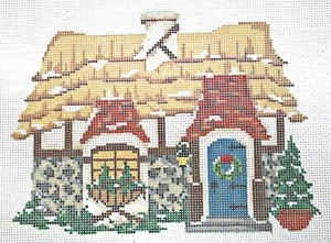 Needlepoint Handpainted Kelly Clark Gatekeeper Cottage w/ Stitch Guide - Picture 1 of 1