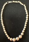 Sterlingsilber abgestufte Perlenkugel Bauble Halskette Vintage Made in Mexico 16 Zoll