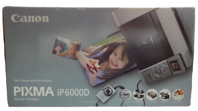 NEW Canon Pixma iP6000D Digital Photo Printer 2.5" LCD 6 Fine Ink Set Printhead - Image 1 of 4