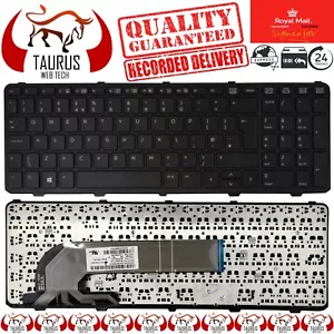 HP Probook 450 G0 G1 G2 455 G1 G2 UK Layout Keyboard 727682-031 BLACK with Frame - Picture 1 of 4