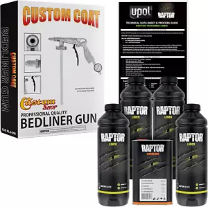 U-Pol Raptor Black Urethane Spray-On Truck Bed Liner Kit W/Free Custom Coat Spra - Picture 1 of 12