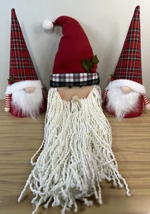 Weihnachtsmann Kopf langer Bart Türhänger Weihnachten 22"x9" & 2 Wichtel Baumaufsätze? - Bild 1 von 8