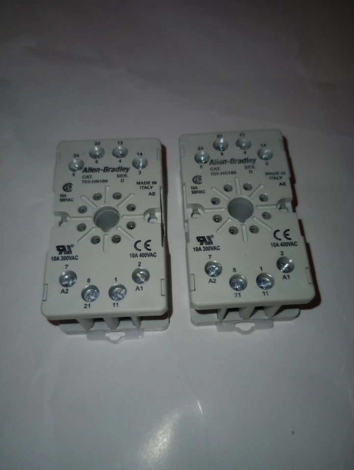 GUARANTEED ALLEN-BRADLEY 10A 300V 8-PIN RELAY SOCKETS 700-HN100