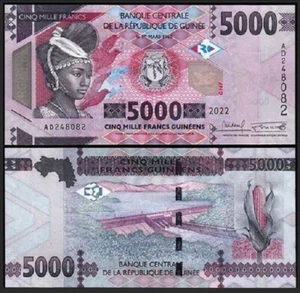 Billete Guinea 5000 Francos 2022 P 49 UNC Nuevo - Imagen 1 de 2