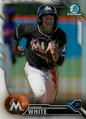 ISAIAH WHITE 2016 Bowman Chrome ROOKIE REFRACTOR RC /499 Marlins #BCP203 - Image 1 of 2