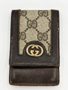 VINTAGE GUCCI Cigarette Pouch Leather Trim Fair Condition - Picture 1 of 7