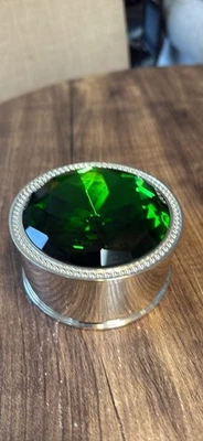 Joyero de colección Lori Greiner esmeralda antideslustre forrado joyero tapa gema Foto 1 de 4
