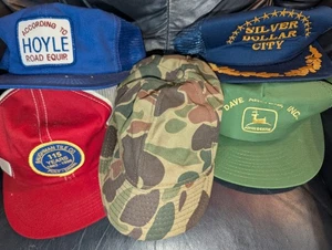 5 Vintage Snapback Hat Lot John Deere Silver Dollar Hoyle Bucket  - Picture 1 of 13