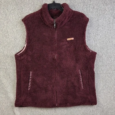 Sage Collective Burgundy Sherpa Vest with Plaid Fleece Lining Women's Size XL - Image 1 of 4