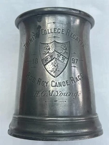 Victorian Trinity College Cambridge Pewter 1 Pint Award Tankard By James Dixon. - Picture 1 of 17