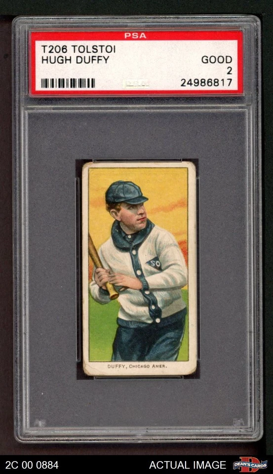 1909 T206 Полуредкий Хью Даффи Уайт Сокс HOF PSA 2 - В ХОРОШЕМ СОСТОЯНИИ - Изображение 1 из 2