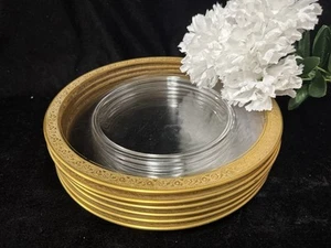(6) Tiffin Franciscan 'Minton' Gold Encrusted 9.5 Inch DINNER PLATES -Multiples - Picture 1 of 6
