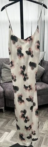 M&S ROSIE (Ivory Mix) SATIN FLORAL LONG CHEMISE - Picture 1 of 6
