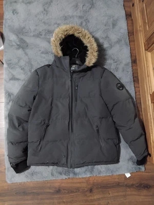 Brave Soul Mens Trailbla Parka Coat Jacket With Faux Fur Hood 3XL - Image 1 of 4