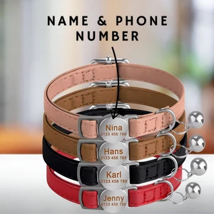 Personalised Breakaway Cat Collar Engraved Name ID Adjustable with Bell - Picture 1 of 9