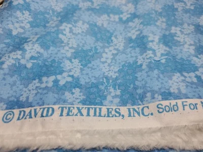 Sewing Fabric David Textiles Light Blue Shadow Small Print Floral 2ydx44" Cotton - Image 1 of 3