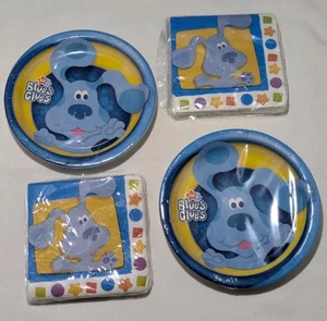 Vintage 2003 NOS Blue's Clues 16 Paper Plates & 32 Luncheon Napkins - Picture 1 of 7