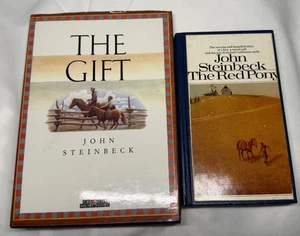 John Steinbeck Book Lot of 2 The Red Pony (PB library binding) & The Gift HCDJ - Picture 1 of 16