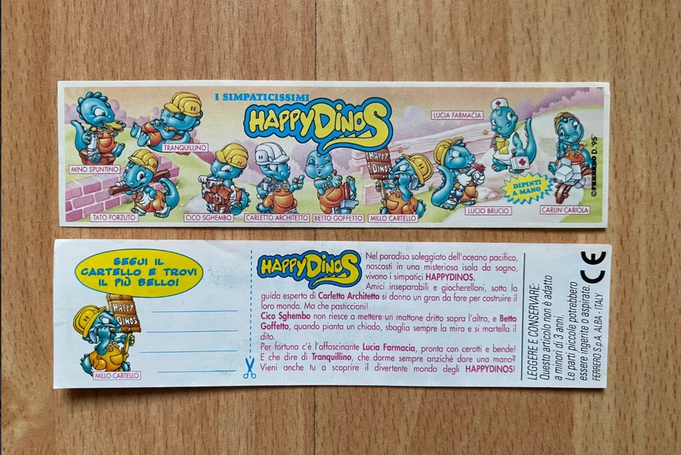 Ü EI  1 BPZ  Happy Dinos 1996 - Italien,  Dapsy Dinos Bauarbeiter - Bild 1 von 1