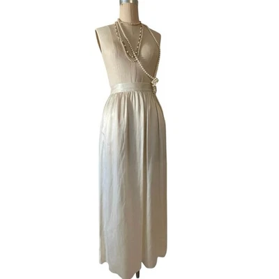 Falda Vintage Años 80 Calvin Klein Clasificaciones 100% Seda Off-White Marfil Crema S Foto 1 de 4