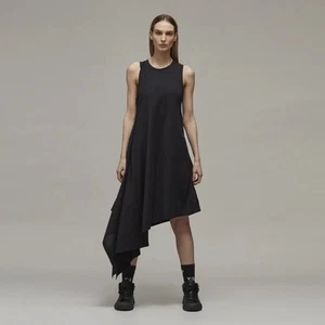 NEW Adidas Women's Y-3 Nylon Assymetrical Black Dress - Size 2XS (H63039) - Picture 1 of 5
