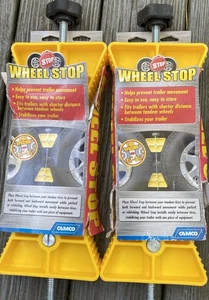 Camco Rv Wheel Stop  Stabilizes Trailer By Securing Tandem Tires 2 Packs - Picture 1 of 7