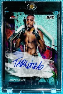 2024 Topps Finest UFC Jalin Turner #FA-JTR AQUA Glitter Finest AUTOGRAPH Card SP - Imagen 1 de 3
