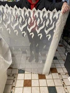 Off-White Bridal Sheer Chiffon Embroidery Beaded Lace Fabric- 52" -by the yard - Picture 1 of 8