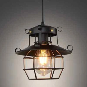 Vintage Industrial Style Metal Fishermans Cage Ceiling Pendant Light Lamp Shades - Picture 1 of 3