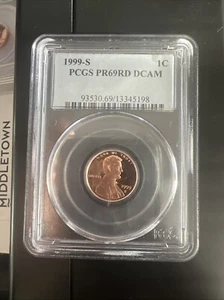 1999-S 1C PCGS PR69RD DCAM Proof Abraham Lincoln Cent - Picture 1 of 2