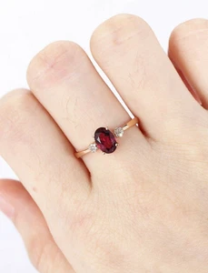 1ct Natural Pink Ruby Engagement Ring Cluster Solitaire 14k Rose Gold Plated - Picture 1 of 10