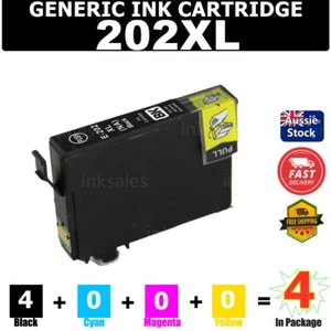 4x Generic 202XL 202 XL E-202XL BLACK Ink Cartridge For Epson WF-2860 XP-5100 - Picture 1 of 2