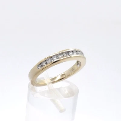14k Gold Natural Diamond Wedding Band Anniversary Ring Channel Set - Image 1 of 4