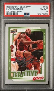 2008 Upper Deck MVP LeBron James Silver Script Card Psa 8!!! - Picture 1 of 2