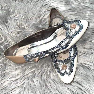 Vintage años 80 Margaret J. Zapatos sin cordones de cuero con tacón de gatito estilo retro talla 6 Foto 1 de 4