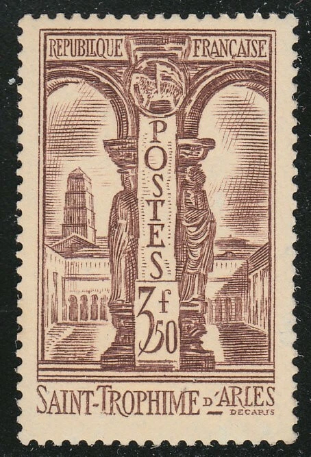France 1935 MNH Mi 298 Sc 302 Roman Catholic Church of St. Trophime, Arles ** - Image 1 of 2