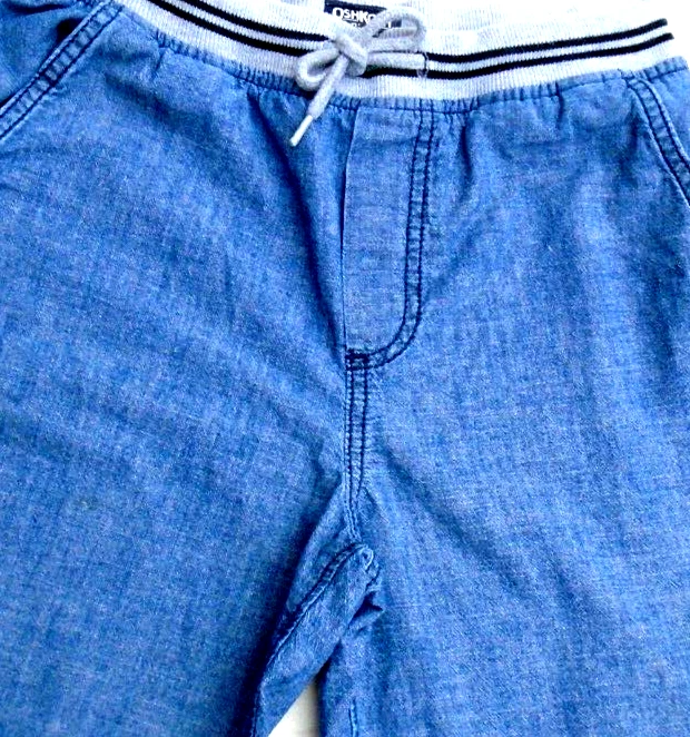 Osh Kosh Boy's Light Washed Jean Shorts  Size: 10-12 Elastic Adjust Waist - Image 1 of 4