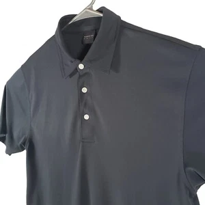 Dunning Polo Shirt Men's Large Black Solid Short Sleeve Golf Casual Stretch - Picture 1 of 9