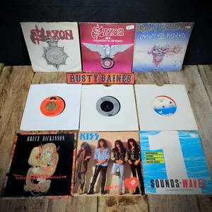 Single Record Bundle, Rock/Metal Iron Maiden, Saxon, Kiss Etc...Grade G to VG - Picture 1 of 9
