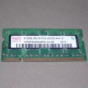 Hynix 512MB Laptop RAM HYMP564S64BP6-C4 AB 0615. 2Rx16 PC2-4200S-444-12. 200-PIN - Picture 1 of 2