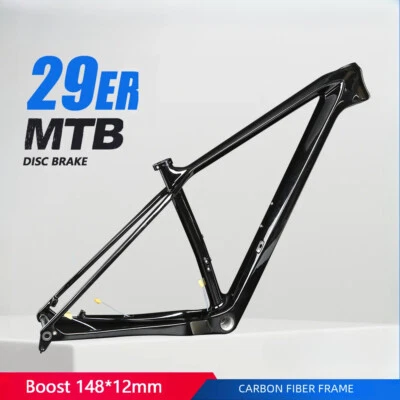 29er Carbon Mountain Bicycle Frame Boost 148mm MTB Disc Brake Hard Tail Frame - Image 1 of 4